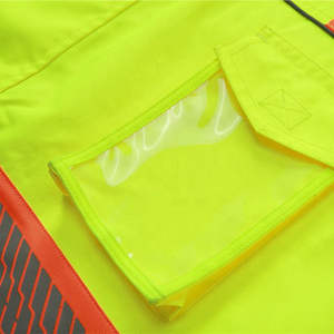 <b>Top</b> quality polyester Hi Vis Bomber <b>Reflective</b> Safety Winter Jacket Workwear Concealed Hooded Padded Waterproof Work Wear Coat - Product Image 4