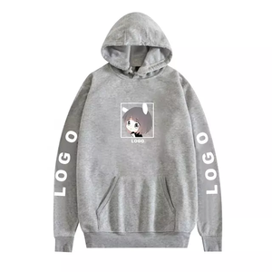 Sweat à capuche anime surdimensionné pour hommes en tissu français personnalisé en gros pas cher prix broderie Logo 6XL pluvier blanc uni essentiel - Product Image 6