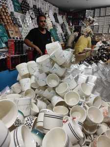 Cross Border Ceramic Coffee Cup Set Japanese Retro High-end Restaurant Milk Cup Milk <b>Tea</b> Shop Cup Plate Rough Pottery <b>Tea</b> Set - Product Image 3