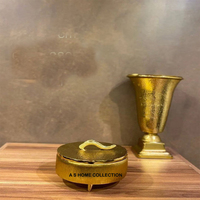 Luxe Bladontwerp Gouden Beplating Decoratieve Chocolade En Snoeppot Keukengerei Dadels En Droog Fruit Opslagbus