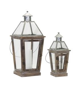 Low Price Selling Best Demanding <b>Square</b> <b>Box</b> Shape <b>Wooden</b> Iron Handle Lantern <b>Wooden</b> Lantern Home Lighting Candle Use Fancy Piece - Product Image 5