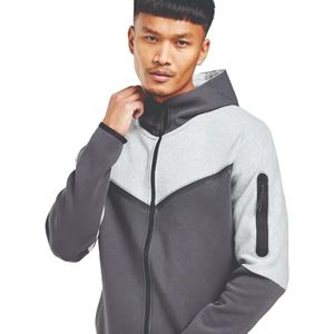 OEM diseño 69% algodón 31% poliéster gris hombres Tech polar chándal con cremallera completa Sudadera con capucha Joggers pantalones de chándal - Product Image 3