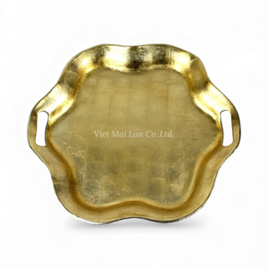 ถาดเคลือบเงา งานแฮนด์เมด ลายทองคำเปลว สำหรับเสิร์ฟอาหาร ตกแต่งโต๊ะ และใช้ตกแต่งบ้าน จากเวียดนาม - Product Image 2