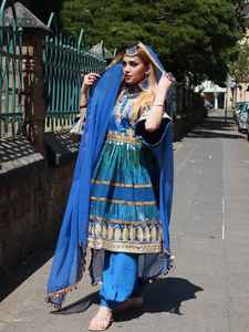 Afghan ชุดเดรสแต่งงานสำหรับผู้หญิงไซส์พิเศษ, ชุดเดรสลูกไม้เย็บปะต่อแขนยาวระบายอากาศได้ดีมีซิป - Product Image 3