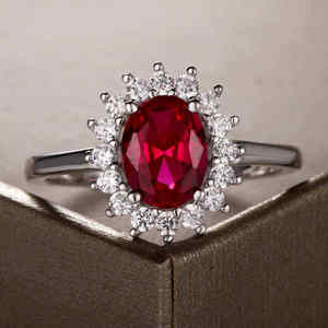 Bague de fiançailles et de mariage en argent sterling 925 plaqué argent, halo de moissanite VVS, style classique, certifiée par un tiers - Product Image 5