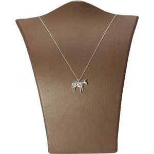Collier en argent sterling 925 avec motif cheval, plaqué rhodium, perle d'eau douce tendance, zircon et chaînes en or rose - Product Image 2