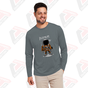 T-shirt en jersey de coton à manches longues pour homme Heritage, écologique, confort estival, appliques disponibles, denim, batik, velours côtelé, perles - Product Image 2