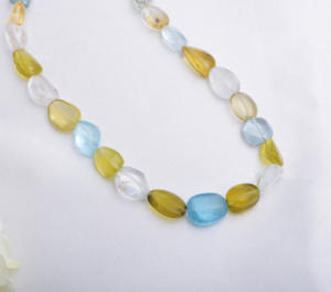 Collar de Piedras Preciosas Mixtas Lisas, 17 Pulgadas, Gemas Naturales Mixtas, Cuentas Lisas para la Elaboración de Joyería Fina - Product Image 6