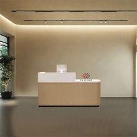 Bureau d'accueil d'entreprise moderne à coins arrondis pour hôtel, restaurant, hôpital, bureau - Matériau en surface solide, garantie de 10 ans