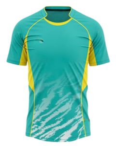 ชุดฟุตบอลสีเขียวอมฟ้าและสีดำพร้อมกางเกงขาสั้น ผลิตจากโพลีเอสเตอร์ระบายอากาศได้ดี เหมาะสำหรับการฝึกซ้อมและการแข่งขัน ชุดทีม - Product Image 2