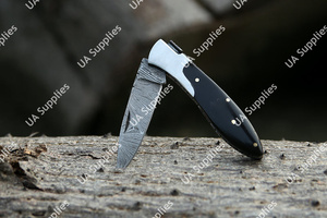 Damascus Steel Lightweight Foldable <b>Pocket</b> <b>Knife</b> Hand Stitched Wooden Handle OEM ODM Support Customizable Folding <b>EDC</b> <b>Knife</b> - Product Image 5