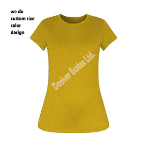 T-shirt unisexe en coton coupe ajustée de base personnalisé décontracté bleu surdimensionné imprimé fille grande taille t-shirt uni vierge exportation - Product Image 3