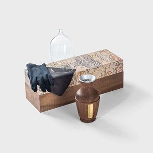 Incensario Decorativo de Ramadán, Incensario Árabe de Vidrio, Mubkhar de Madera y Acrílico, Quemador de Oud con Patrón Vertical Art Deco para Sala de Estar - Product Image 5