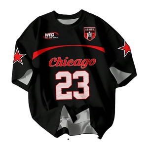 Maillot de football américain personnalisé tendance, streetwear, numéro personnalisé, respirant, écologique, vêtements de sport, t-shirts graphiques à col en V, USA - Product Image 1