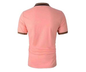 Polos de golf 100% coton à motif solide pour hommes, maillot respirant à manches courtes, impression de décharge à boutons brodés - Product Image 6