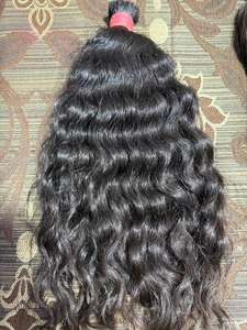 Extensiones de cabello indio Virgen sin procesar negro Extensiones de cabello humano natural suave alineadas con cutícula del templo del sur de la India sin procesar - Product Image 5