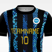 Maillot de football unisexe de haute qualité, personnalisé avec le nom du club et le logo, imprimé par transfert thermique, à manches courtes, pour les joueurs de football