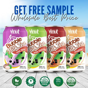 Thé au lait spécial 16.6 floz Vinut Taro Bubble Milk Tea avec perles de tapioca du Viet Nam - Product Image 5