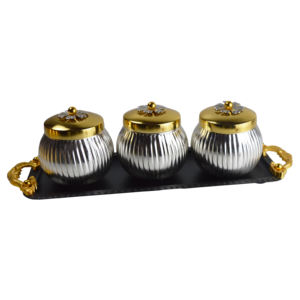 ภาชนะโลหะคอมโบสำหรับเก็บผลไม้แห้งภาชนะสำหรับเก็บลูกกวาดแบบมีสไตล์ - Product Image 3