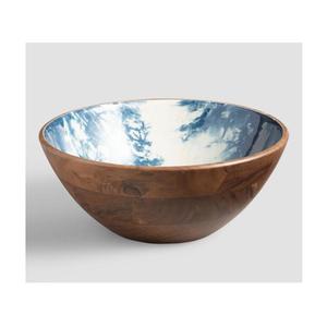 Bol de service alimentaire imprimé de feuilles numériques utilisé pour la vaisselle faite à la main en vrac prix acceptable bol en bois d'acacia - Product Image 5