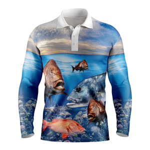 Camisas Polo de Pesca Transpirables con Protección Solar UPF50+ Sublimadas con Colores Personalizados para Hombre, Secado Rápido, Manga Corta, Servicio OEM - Product Image 2