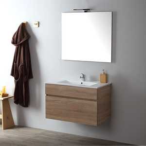 ตู้ห้องน้ำติดผนังไม้โอ๊คธรรมชาติขนาด 80 ซม. จากเซี่ยงไฮ้ ชุดหรูหรา - Product Image 1