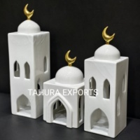 Lanterne de Ramadan en céramique moderne, luxueuse et détaillée, nouvelle collection 2026, porte-bougie chauffe-plat décoratif, ambiance festive et spirituelle
