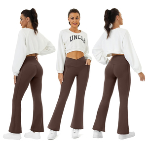 Legging pour femmes taille haute et moyenne personnalisé en gros Legging en spandex fabriqué en usine services ODM tendance à la mode de haute qualité avec étiquette - Product Image 4