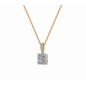 จี้เพชรทรง Princess Cut น้ำหนัก 0.684 กะรัต เพชรเลี้ยงในห้องปฏิบัติการ ทอง 9 KT 14 KT 18 KT เครื่องประดับขายส่ง รับผลิตแบบ OEM สำหรับธุรกิจ B2B ผู้ส่งออก - Product Image 2