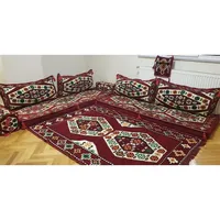 Ensemble de deux ottomanes ANATOLIA OTTOMAN, motif marocain, coussin de sol ergonomique, lavable, style afghan, arabe, nomade, Yoruk, oriental