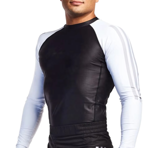 Wholesale Custom Sublimated <b>Printed</b> Rash Guard High Quality Jiu Jitsu Kimono Bjj Gear Men's Fitness Stretch Rashguard - Product Image 2