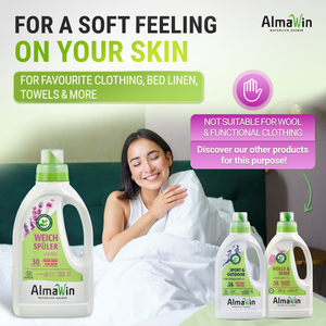 Adoucissant textile écologique AlmaWin, parfum lavande, 750 ml, 30 lavages, huiles essentielles, parfum pour le linge, détergent liquide pour le linge - Product Image 3