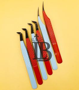 Pinzas de Alta Calidad para Extensión de Pestañas de Visón, Pinzas para Pestañas de Acero Inoxidable, Oferta de Logotipo Personalizado, Empaque Personalizado, MOQ Bajo - Product Image 2