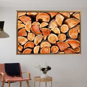 Elegant Wood Ring Printed <b>Canvas</b> Artwork - Modern Home Decoration,1P:Gold <b>Framed</b> - Product Image 1