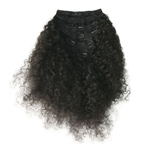 Extensions de cheveux crépus bouclés à clips vietnamiens à double trame, très vendues, de haute qualité, cheveux humains - Product Image 1