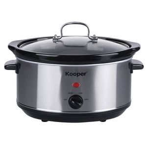 Valentina Kooper Pentola Elettrica a Cottura Lenta 200W con Coperchi in Ceramica, Acciaio Inossidabile e Vetro per Uso Domestico - Product Image 1