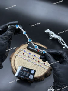 Pulsera de tenis de plata de ley 925 con incrustaciones de moissanita rosa, diseño de diamante, joyería romántica para mujer, regalo - Product Image 4