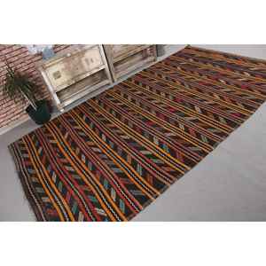 Alfombra Turca Grande de 5.4x9.8 pies, Alfombra de Lana Marrón Naranja Vintage con Borde - Product Image 3