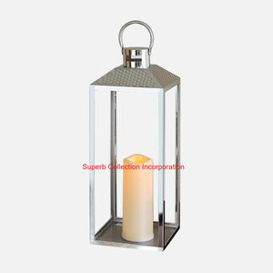 Luxury Modern Black Metal Lantern With Clear Glass Panels <b>Tall</b> Decorative <b>Candle</b> <b>Holder</b> For Indoor Outdoor Garden Home Decor - Product Image 4