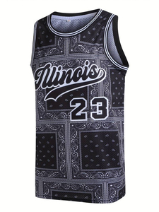 Active Crew Neck Sleeveless Sportswear Mesh Basketball Jersey Custom Team Uniform Breathable New <b>Design</b> Sublimation <b>Bandana</b> - Product Image 2