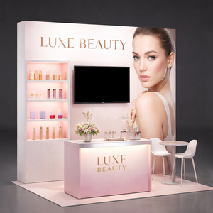 Stand Portátil para Ferias de Belleza, 10 x 10, con Iluminación para Cuidado de la Piel, Fondo Retroiluminado, Modular, para Exhibición de Cosméticos - Product Image 1