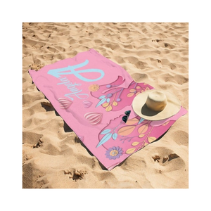 Double Face Striped Resort Collection Peluche Confort 100% Coton Brodé Séchage Rapide Eco Friendly GOTS Certified Beach Towel - Product Image 6