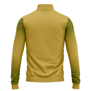 Sudadera de entrenamiento de fútbol para hombre, color mostaza y dorado, con cremallera de 1/4, manga larga, tipo jersey, al por mayor - Product Image 4