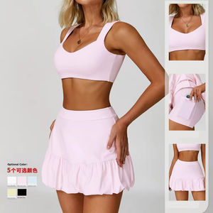 Kadınlar için iki parçalı tenis etek setleri <span class=keywords><strong>2</strong></span> parça Mini etek seti dışarı gidiyor Golf Skort atletik etekler Pickleball kıyafet - Product Image 2