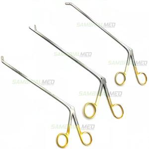 Juego de pinzas de disco intervertebral de laminectomía de 3 piezas de acero inoxidable alemán Premium, abajo, recto, arriba 2mm, 3mm, 4mm x 22 cm - Product Image 1