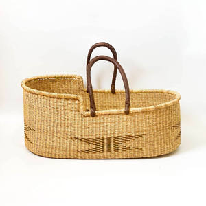 Cesta de bebé de algas marinas portátil para habitación de bebés, cestas de hierba de mar hechas a mano para recién nacidos - Product Image 6