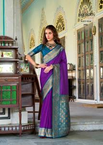 Collection en gros de saris fantaisie doux en soie indien et pakistanais pour les fêtes de mariage catalogue complet avec tarifs disponibles - Product Image 3