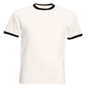 T-shirts Ringer Unisexe en Coton Tricoté de Haute Qualité 100% Coton, Coupe Classique Vintage, Fournisseur du Pakistan - Product Image 2