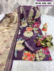 ผ้าไหม JARNA ที่น่าสนใจพร้อมกางเกงทำงานด้วยมือและ Dupatta ช้อปปิ้งออนไลน์จากอินเดียในอัตราที่ต่ำที่สุด - Product Image 5