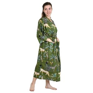 Boho Style Floral Kimono Pure Cotton Robe De Bain for Home Fashionable <b>Cardigan</b> for <b>Spring</b> Summer Bedroom Robe De Chambre De - Product Image 3